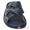 Papuci barbatesti din piele naturala gri + albastru MAR-176 Papuci barbatesti din piele naturala gri + albastru MAR-176